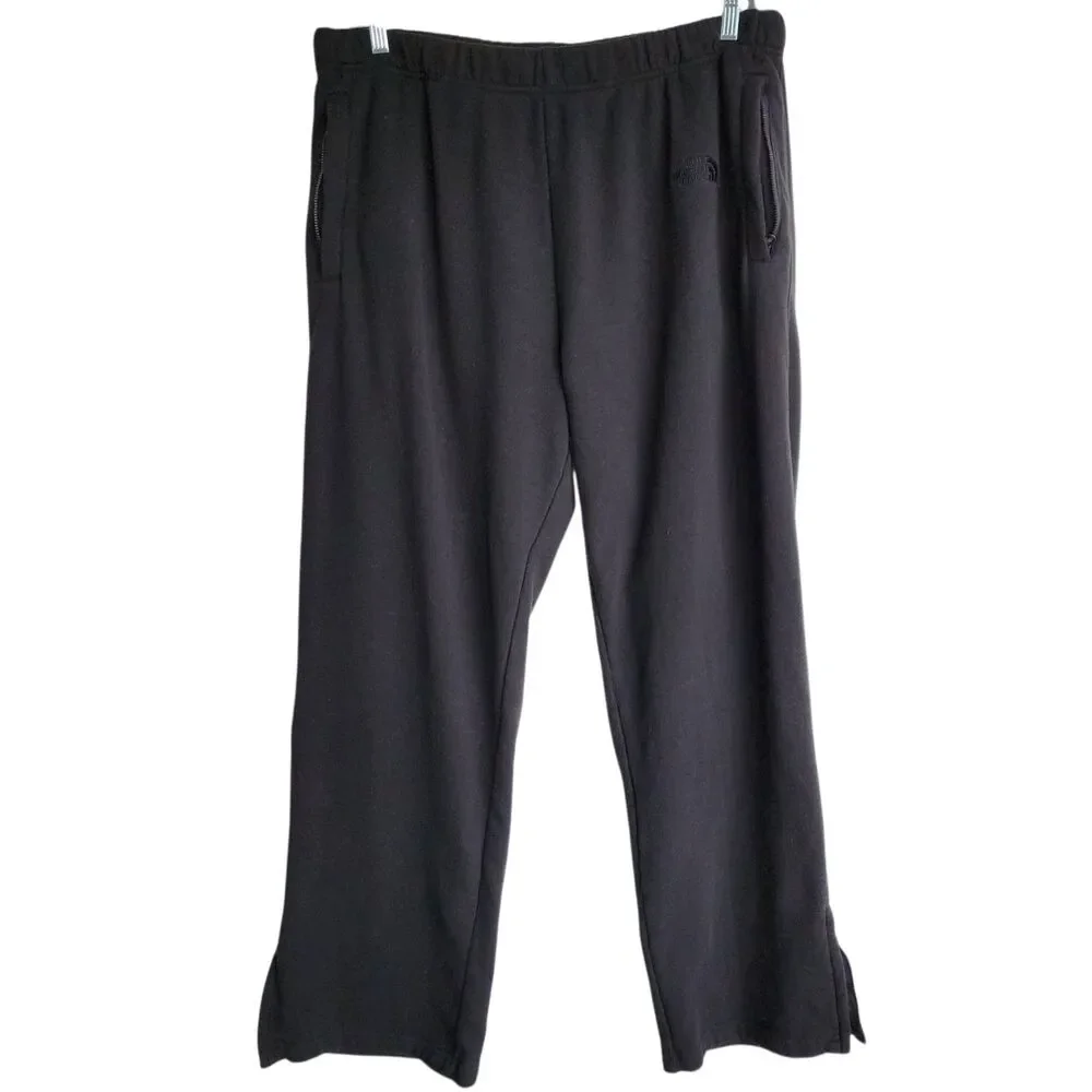 The North Face Mens XXL Black Fleece Lounge Sweatpants Zipper Ankle Pants 2XL